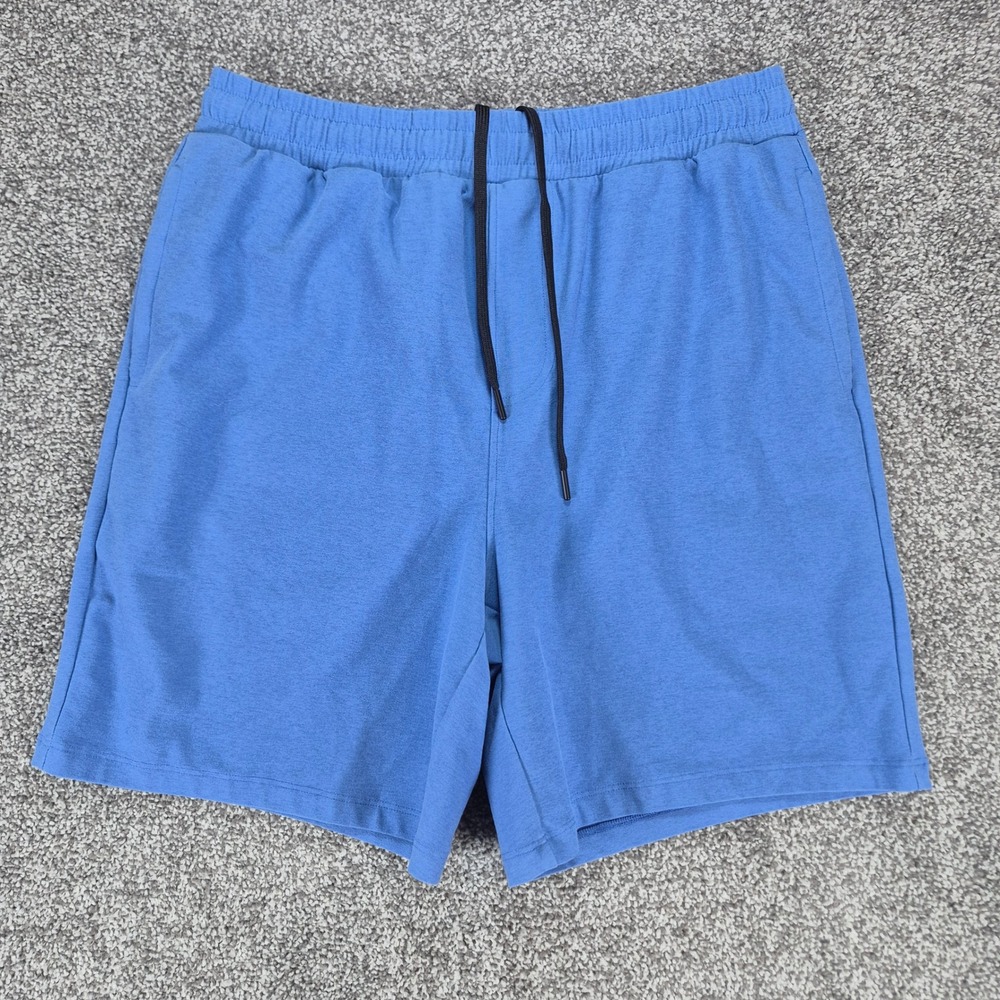 Beyond Yoga Shorts Mens Medium Blue Take it Easy 7" Inseam Athleisure Lounge